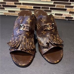 Louis Vuitton Indiana Rhein Mule Monogram Sandals Women's EU 40